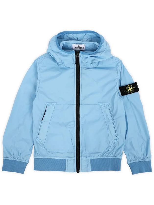 Kids Panno Speciale Reflective Mesh Zip Up Hoodie Blue - STONE ISLAND - BALAAN 4