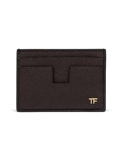 Men's Gold Logo Card Wallet Brown - TOM FORD - BALAAN 2