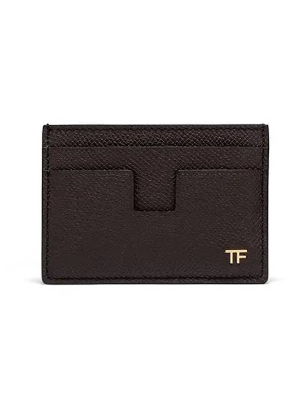 Men's Gold Logo Card Wallet Brown - TOM FORD - BALAAN 2