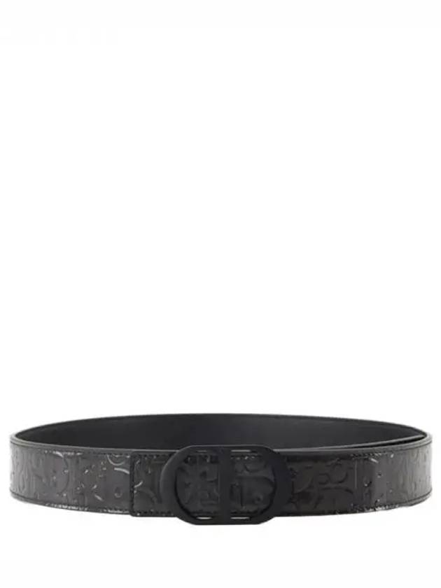 Men's Logo Leather Belt Black - DIOR - BALAAN 2