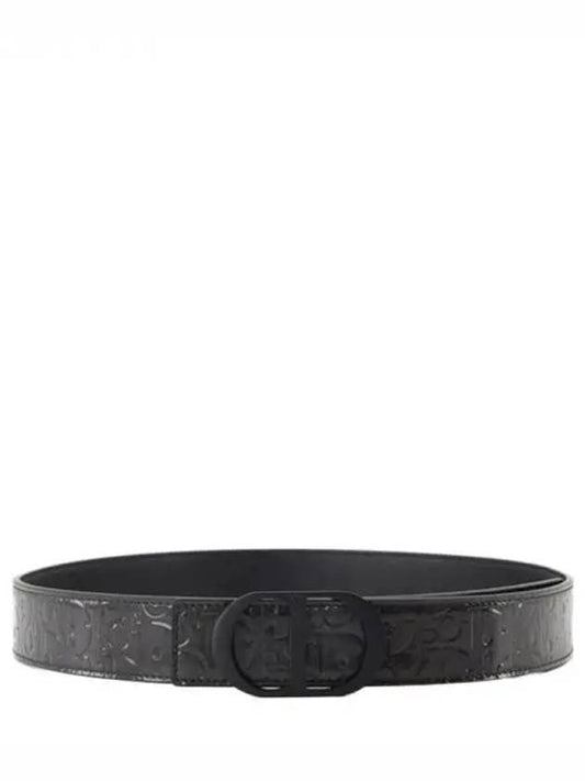 Men's Logo Leather Belt Black - DIOR - BALAAN 2