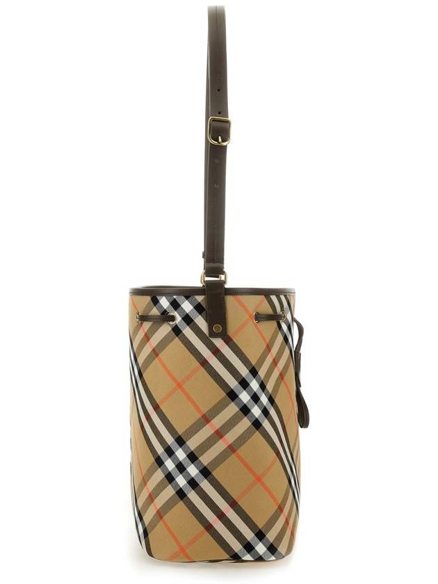 Check Cotton Bucket Bag Beige - BURBERRY - BALAAN 4