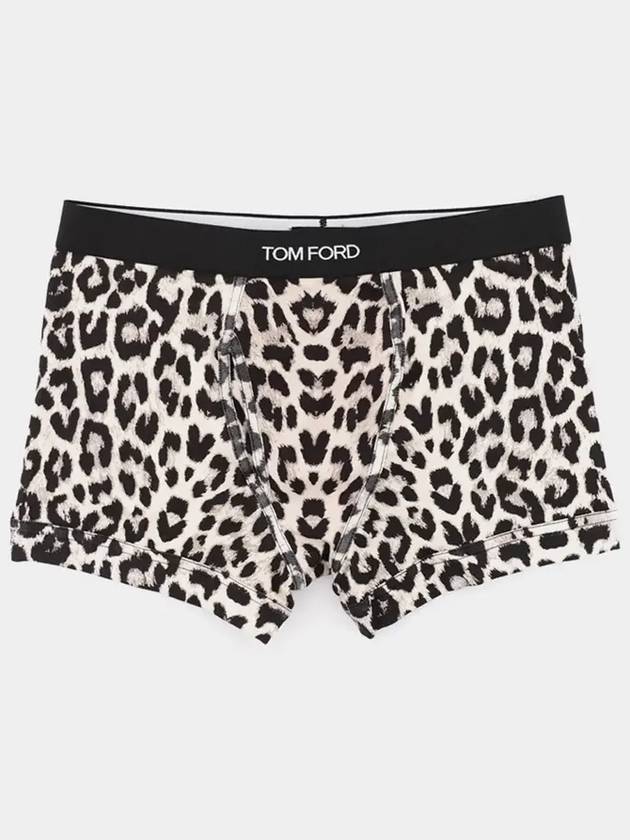 Snow Leopard Cotton Boxer Briefs Ivory - TOM FORD - BALAAN 4