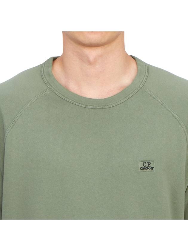 30/1 Sponge Fleece Short Sleeve Sweatshirt Green - CP COMPANY - BALAAN 6