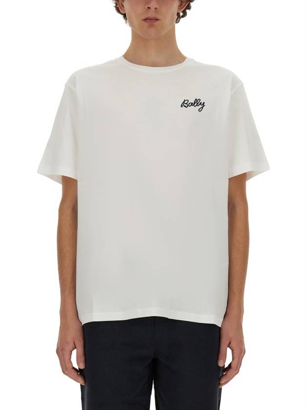 Embroidered Logo Short Sleeve T-Shirt White - BALLY - BALAAN 2