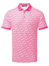 Tour Tech Geo Print Short Sleeve Polo Shirt Fuchsia Purple - J.LINDEBERG - BALAAN 2