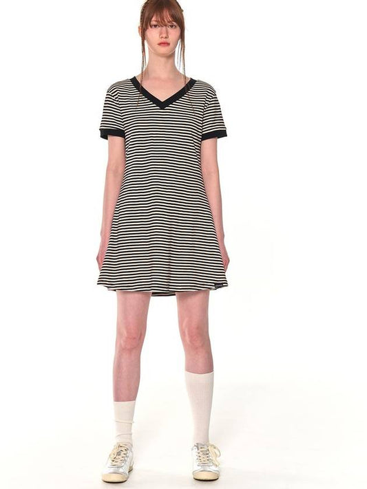 V Neck Stripe White - ZIZEMUSEUM - BALAAN 1