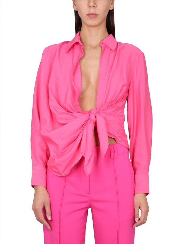 Le Chemise Bahia Tied Sash Shirt Pink - JACQUEMUS - BALAAN 2