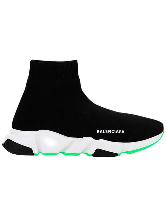Speed Runner High Top Sneakers Black Green - BALENCIAGA - BALAAN.