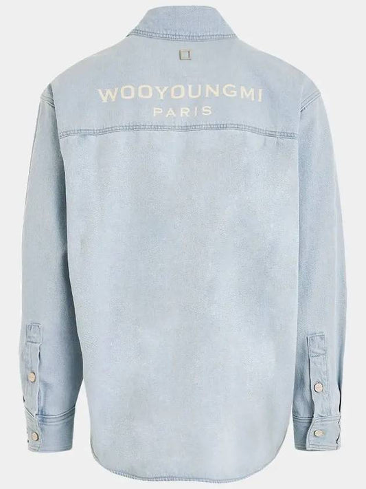 Back Logo Denim Cotton Long Sleeve Shirt Blue - WOOYOUNGMI - BALAAN 2