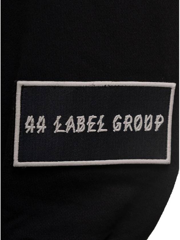 Black Hoodie With Contrasting Logo Embroidery In Cotton Man - 44 LABEL GROUP - BALAAN 3