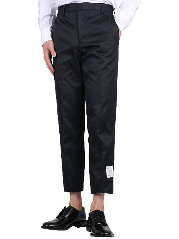 Men's Twill Unconstructed Cotton Straight Pants Navy - THOM BROWNE - BALAAN 2