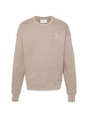 De Coeur Embossed Logo Crewneck Sweatshirt Marron Tan - AMI - BALAAN 1