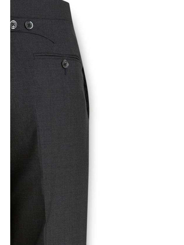 4 Bar Classic Backstrap Wool Straight Pants Dark Grey - THOM BROWNE - BALAAN 4