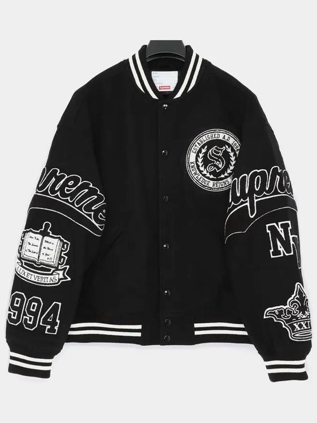 Veritas Varsity Bomber Jacket Black - SUPREME - BALAAN 4