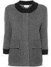 Boiled Double Face Stitch Merino Wool Cardigan Grey - THOM BROWNE - BALAAN 1