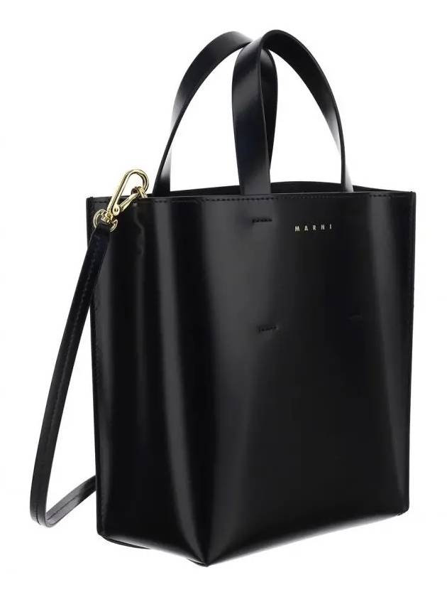 Museo Leather Logo Mini Tote Bag Black - MARNI - BALAAN 4