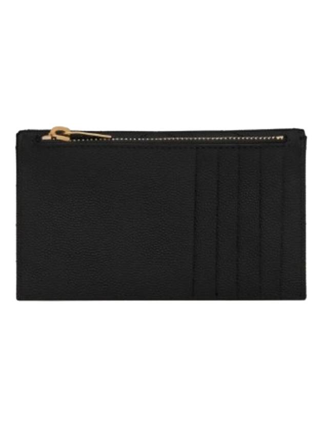 Cassandre Matelasse Fragment Emboss Leather Flap Card Wallet Black - SAINT LAURENT - BALAAN 8