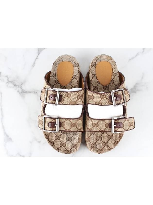 GG jacquard strap sandal slippers 5 240 - GUCCI - BALAAN 9