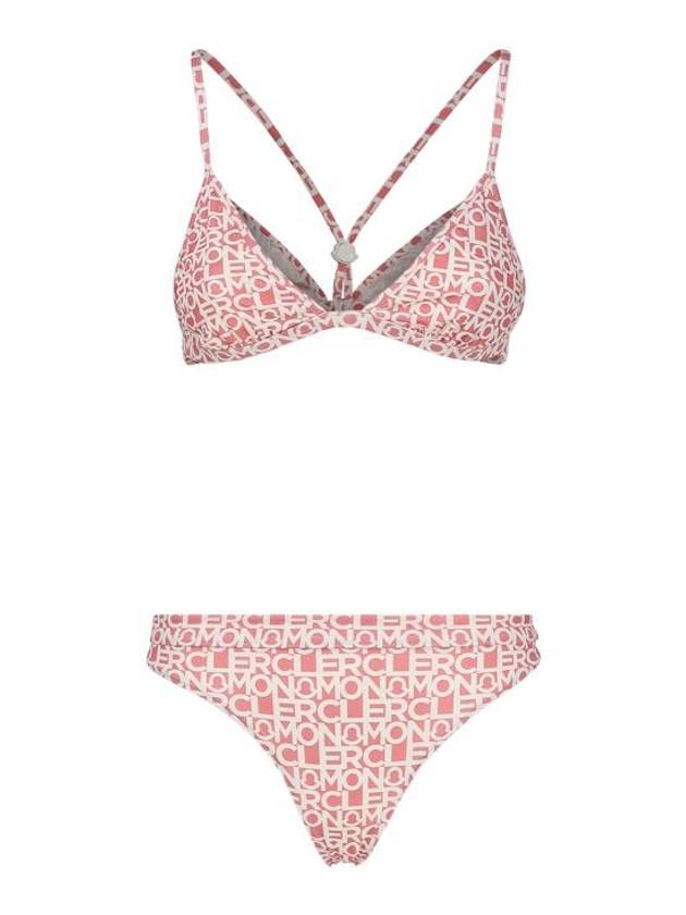 Women s Allover Logo Print Bikini Set Pink - MONCLER - BALAAN 1