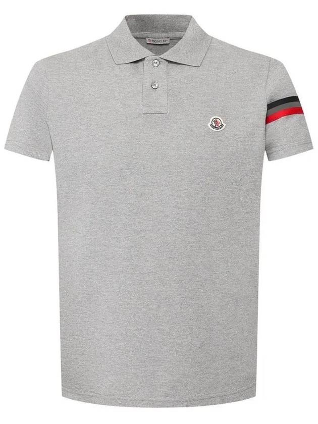 logo striped collar t shirt gray 8A709 00 84556 984 - MONCLER - BALAAN 1