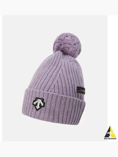 SWISS SKI Logo Patch Drop Beanie Lavender SP423SKCN0 - DESCENTE - BALAAN 1