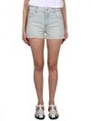 Mini Denim Shorts Light Blue - AMI - BALAAN 1