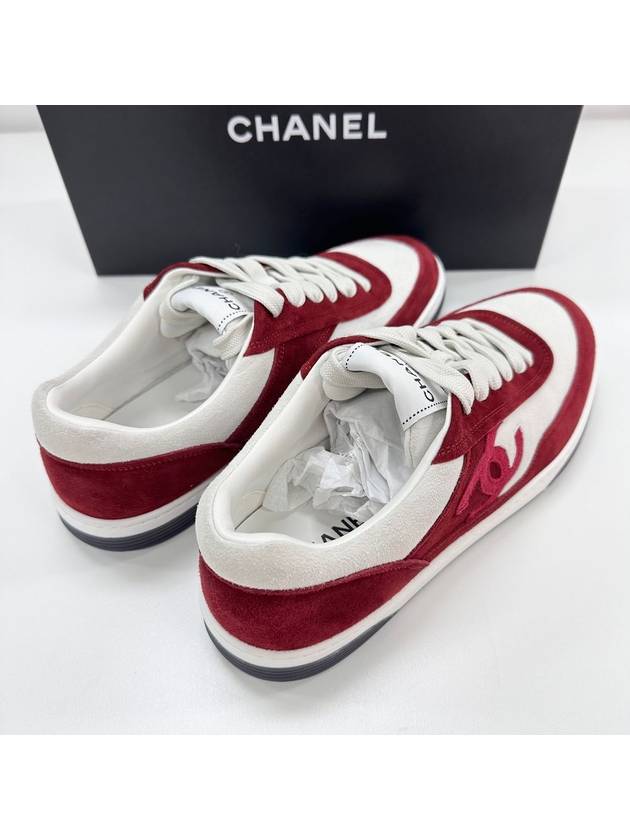 CC Logo Jenny Sneakers Men s Burgundy G39978 - CHANEL - BALAAN 3