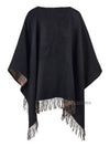 Check Reversible Wool Cape Black - BURBERRY - BALAAN 4