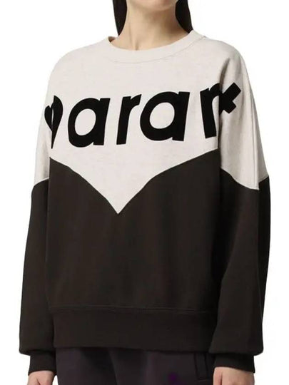 Houston Two-Tone Logo Cotton Sweatshirt Black - ISABEL MARANT ETOILE - BALAAN 2