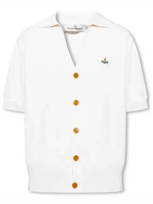 Polo Cashmere Short Sleeve Cardigan White - VIVIENNE WESTWOOD - BALAAN 2