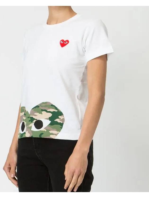 P1T243 Camo Heart Short Sleeve TShirt - COMME DES GARCONS PLAY - BALAAN 3