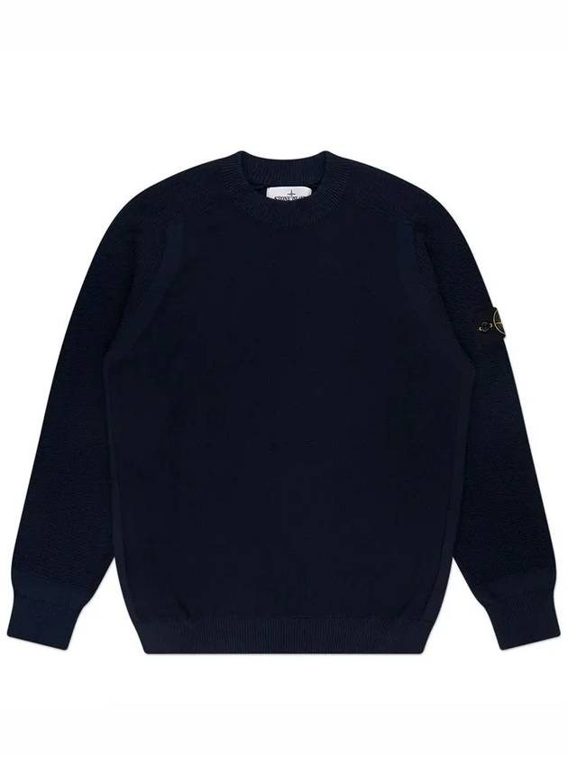 Compass Motif Knit Top Navy - STONE ISLAND - BALAAN 2