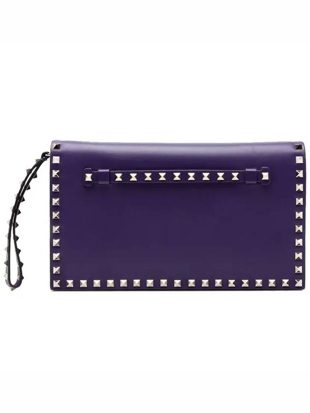 Rockstud Flap ClutchJW2B0399NBD V18 Purple - VALENTINO - BALAAN 1