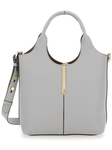 'Ebr Mini' Grey Shoulder Bag With Logo Metal Plate In Leather Woman - TOD'S - BALAAN 1