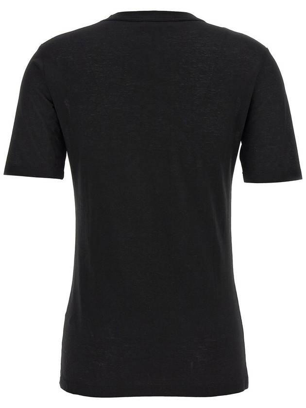 Logo Crew Neck Cotton Short Sleeve T-shirt Black - JIL SANDER - BALAAN 3