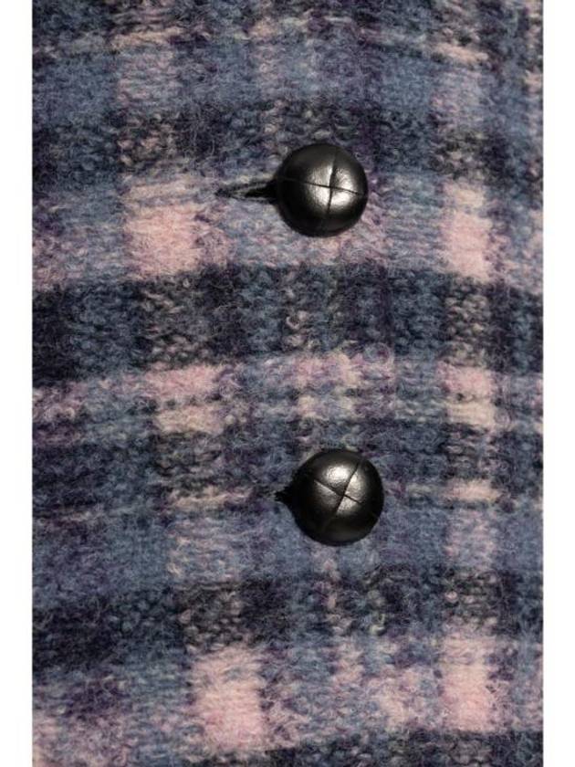 Gabriel Wool Check Single Coat Navy - ISABEL MARANT - BALAAN 4