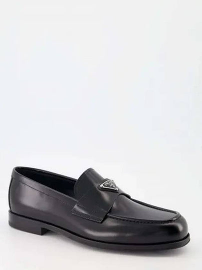 Brushed Leather Loafers Black - PRADA - BALAAN 2