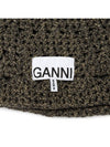 Metallic Crochet Bucket Hat Black - GANNI - BALAAN 6