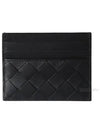 Intrecciato Leather Card Wallet Black - BOTTEGA VENETA - BALAAN 2