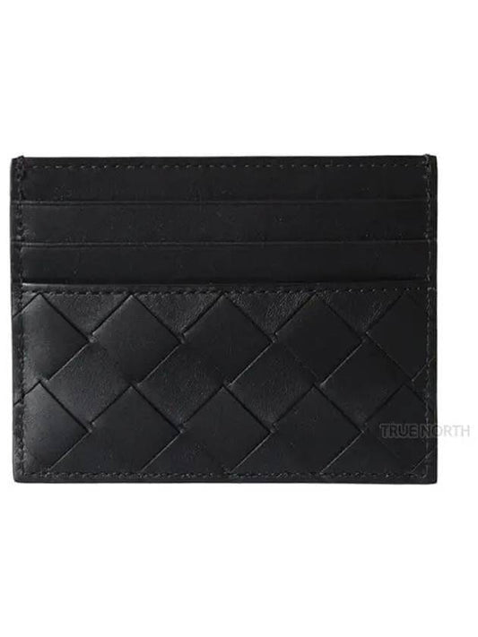 Intrecciato Leather Card Wallet Black - BOTTEGA VENETA - BALAAN 2