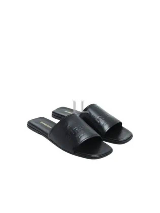 Carolyn Leather Slippers Black - BURBERRY - BALAAN 2