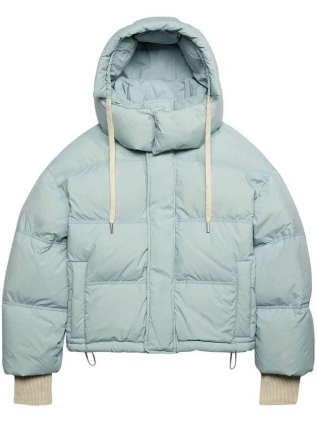 Oversized Nylon Puffer Down Jacket Aquamarine - AMI - BALAAN 1