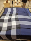 Mega Check Silk Muffler Navy - BURBERRY - BALAAN.