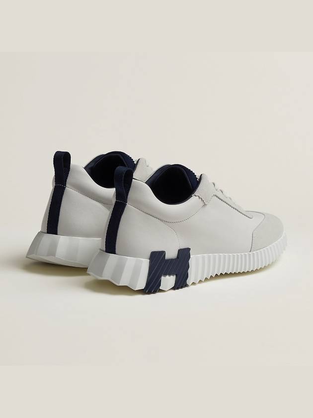 Bouncing Sneakers Calfskin Suede Goatskin Blanc - HERMES - BALAAN 4