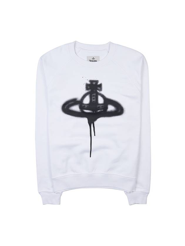 Spray ORB Raglan Sweatshirt White - VIVIENNE WESTWOOD - BALAAN 10