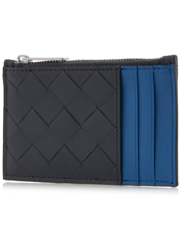 Intrecciato Zippered Leather Card Wallet Grey - BOTTEGA VENETA - BALAAN 3