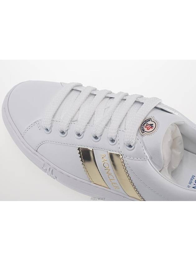 Triple Logo Leather Low Top Sneakers White - MONCLER - BALAAN 7