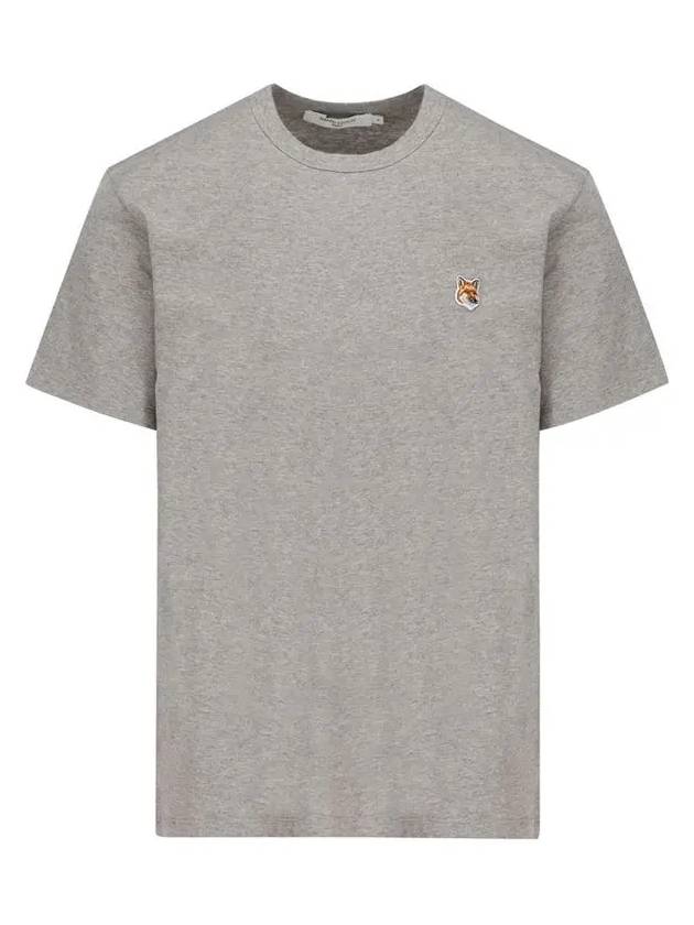 Fox Head Patch Classic Short Sleeve T-Shirt Grey Melange - MAISON KITSUNE - BALAAN 2