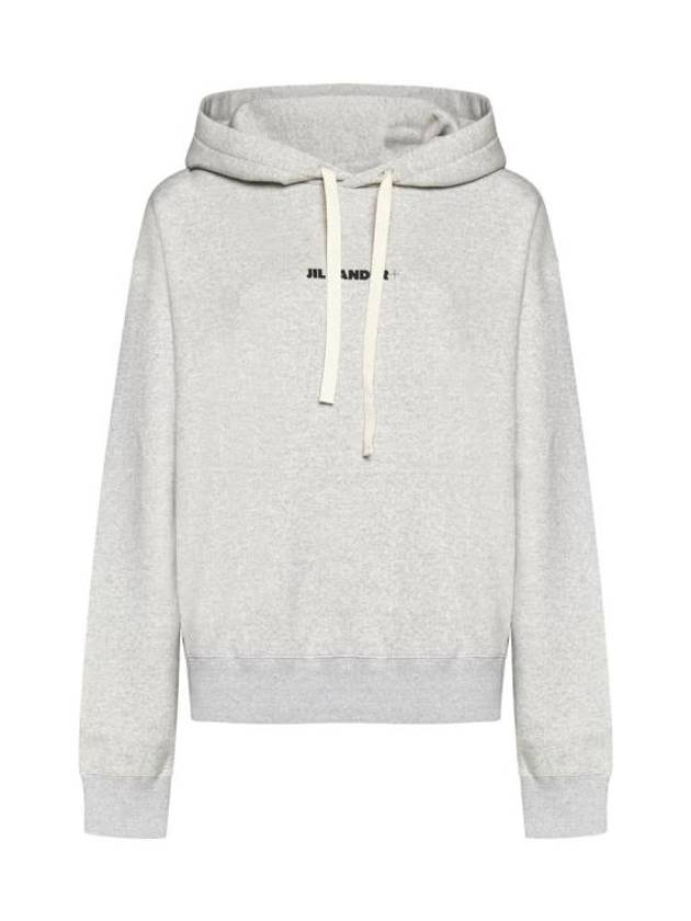 Logo Print Cotton Hoodie Grey - JIL SANDER - BALAAN 2